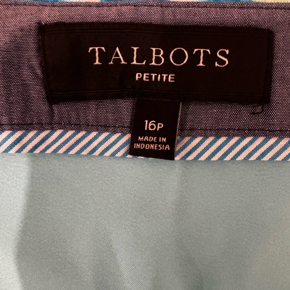 Talbots Medallion Print A-Line Skirt Size 16P Petite Tiffany Blue NWOT - Picture 4 of 4